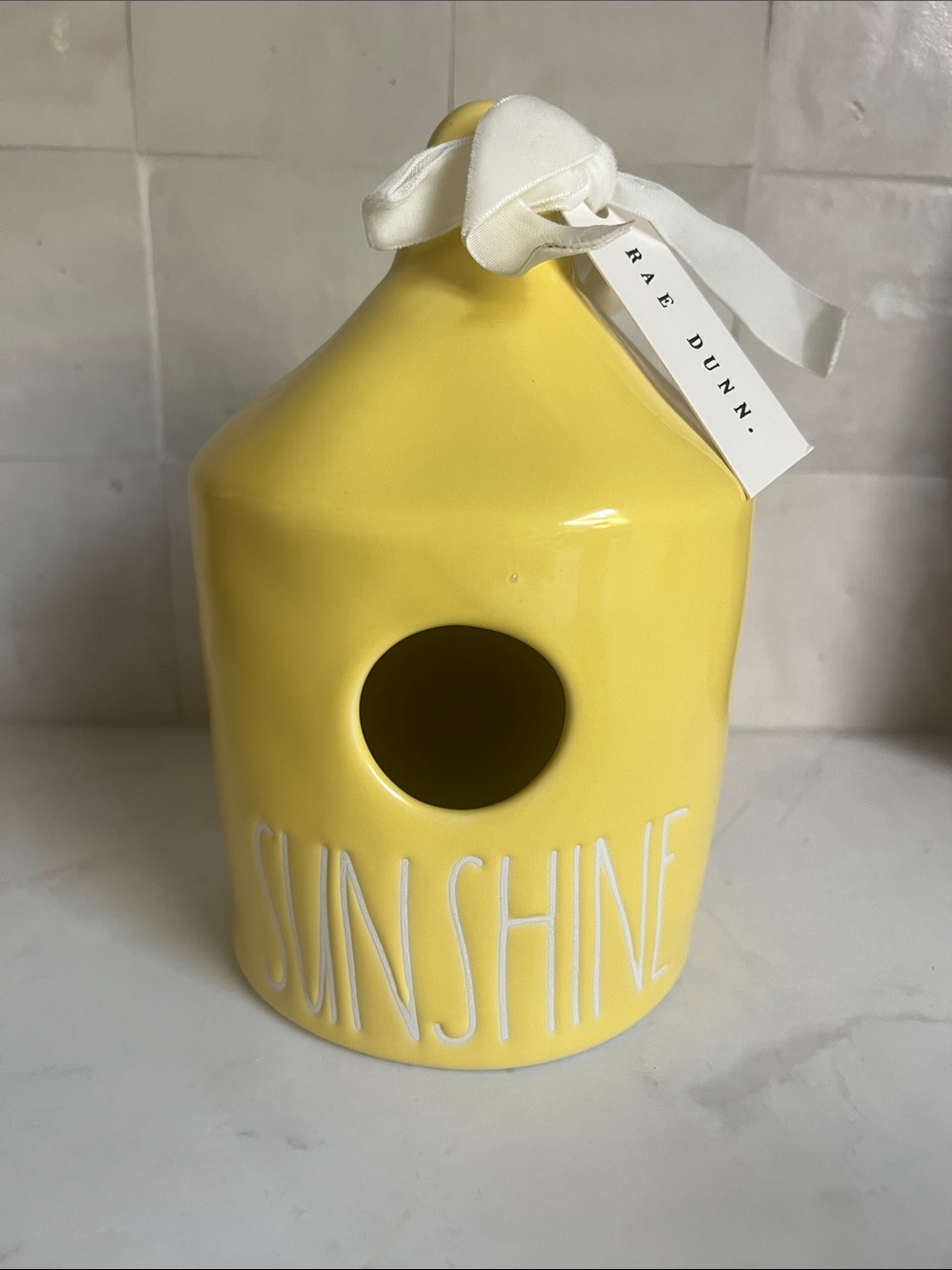 Rae Dunn Yellow Sunshine Birdhouse